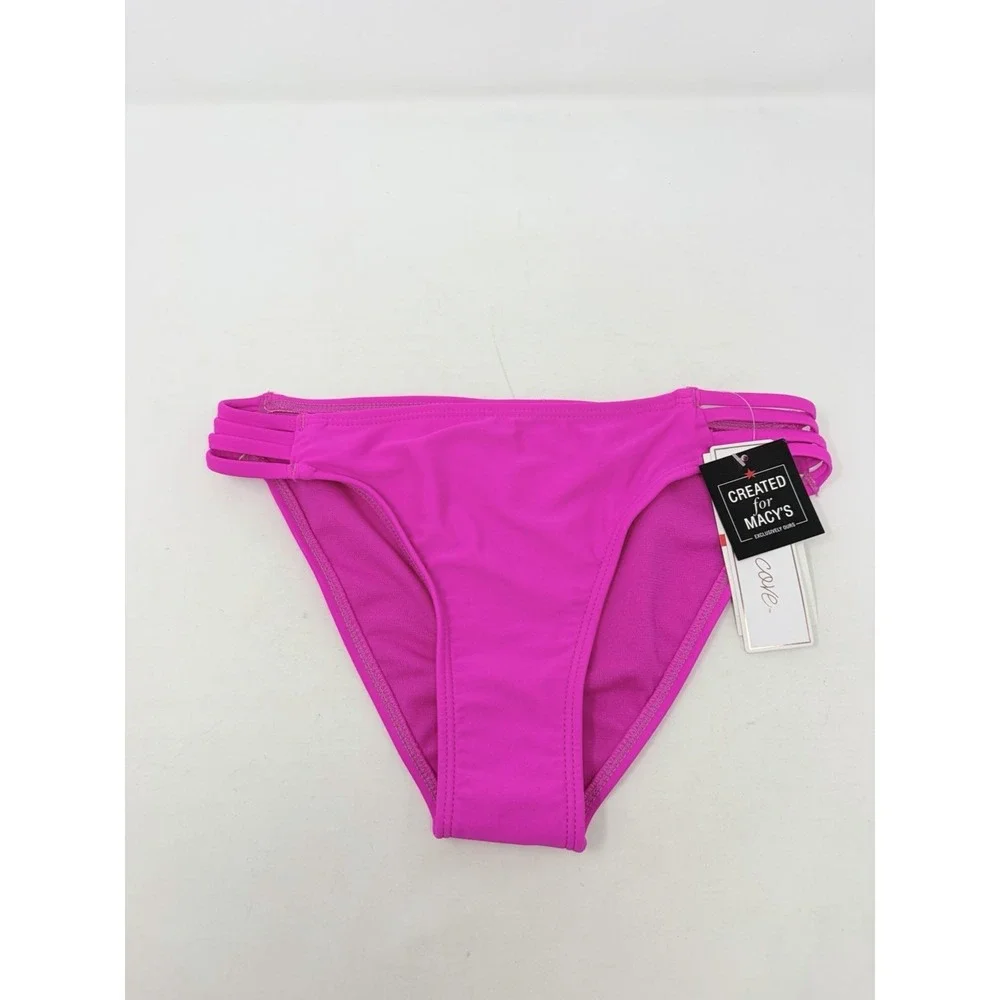 Salt + Cove Juniors Size XS Solid Strappy Hipster Bikini Bottoms in Pink 891